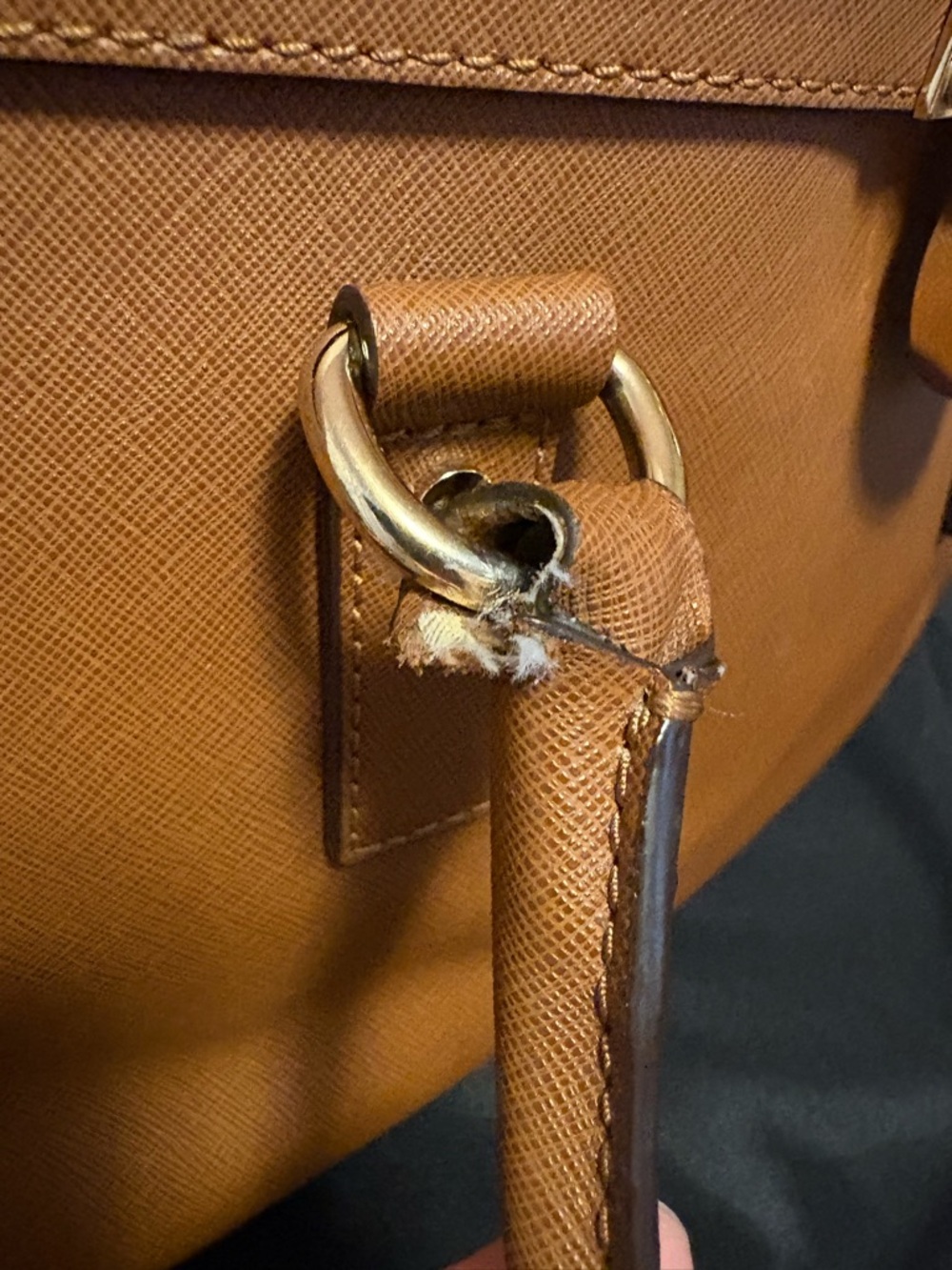 Michael Kors Caramel Brown Leather Satchel with Gold Hardware - Picture 11 of 11
